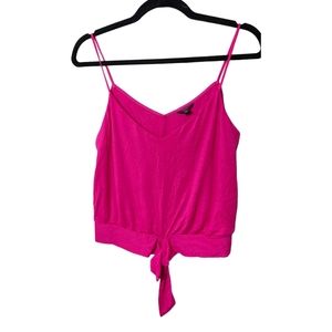 GUESS Womens Tie Front Tank Top, Pink S